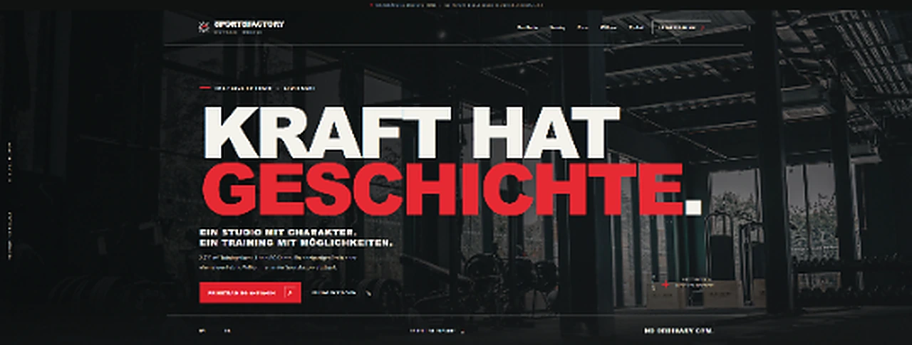 Startseite der Sportsfactory-Designstudie